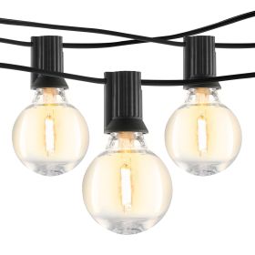 Solar Outdoor String Lights, 100FT, 2700K Dimmable Patio Lights with Remote Control, 50 Solar Powered LED G40 Bulbs