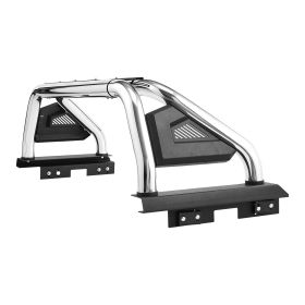 Truck Bed Roll Bar, Universal Adjustable Sport Bar Chase Rack Compatible with Full-Size & Mid-Size Pickup, With LED Brake Light