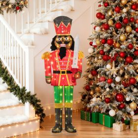 5 FT Lighted Christmas Nutcracker with Glitter Sword for Outdoor