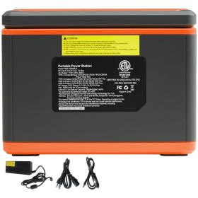 Portable Power Station, 296Wh, Backup Lithium-ion Battery Solar Powered Generator, 300W(Peak Power 600W) Pure Sine Wave AC Outlet, USB QC3.0 LED