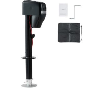 Electric Trailer Jack, Power Tongue Jack Weight Capacity 4000 lbs, 9.84"-33.85" Electric Tongue Jack with Waterproof Cover for Lifting RV Trailer