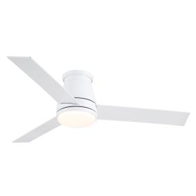 48 in. Integrated LED Farmhouse Indoor/Outdoor White Smart Ceiling Fan with Remote Control