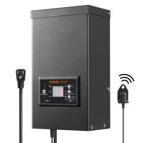 300W Low Voltage Landscape Transformer with Timer and Photocell Sensor, Waterproof Landscape Lighting Transformer, 120V AC to 12V/14V AC for Outd