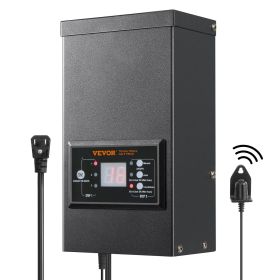 120W Low Voltage Landscape Transformer with Timer and Photocell Sensor, Waterproof Landscape Lighting Transformer, 120V AC to 12V AC for Outdoor