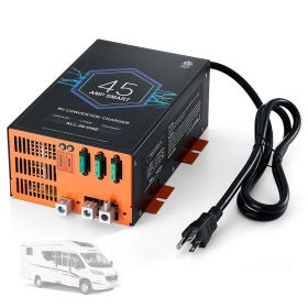 RV Converter, 45 Amp, 110V AC to 12V DC RV Power Converter Battery Charger with 4 Stage Smart Charging 13V to 16.5V Adjustable Operating Range