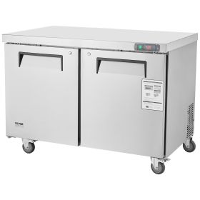 48" Commercial Frozen Refrigerator Sandwich & Salad Prep Table, 12.9 Cu. Ft Stainless Steel Refrigerated Food Prep Station with 2 Doors