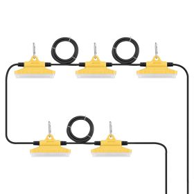 50FT Construction String Lights, 75W 7500LM, 5PCs String Work Light, 5000-5500K, IP65 Waterproof, with Hanging Hooks, for Construction Site