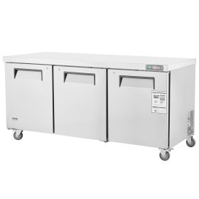 72" Commercial Refrigerator Sandwich & Salad Prep Table, 20 Cu. Ft Stainless Steel Refrigerated Food Prep Station with 3 Doors