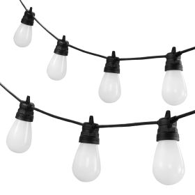 RGB Outdoor String Lights, 100FT, Outside Patio Lights with APP Control 30 Bulbs, 15 Single-Color Adjustable Brightness Time Setting