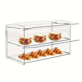 Countertop Bakery and Pastry Display Box, 2-Tier Transparent Acrylic Display Case, Suitable for Donuts, Bread, Cupcakes