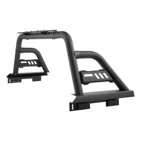 Truck Bed Roll Bar, Universal Pickup Sport Adjustable Bar Chase Rack Compatible with Full-Size Truck (With Light or Not: Without Light, With or Without Luggage Rack: No Luggage Racks)