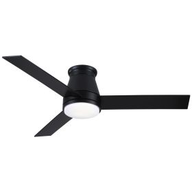 48 in. Integrated LED Farmhouse Indoor/Outdoor Black Smart Ceiling Fan with Remote Control (Color: Black, Material: Metal+Plywood)
